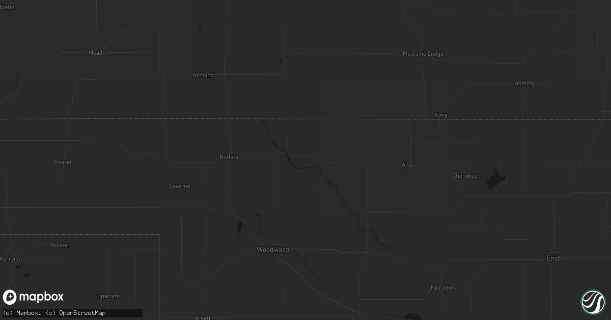 Hail map in Freedom, OK on June 24, 2026