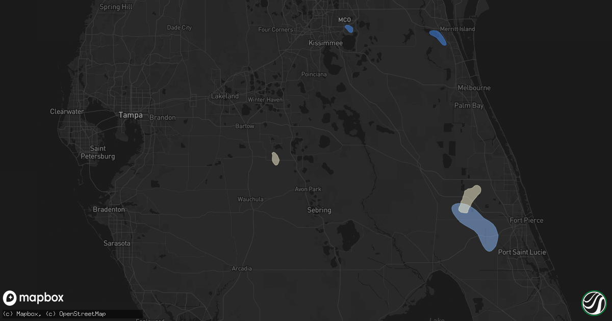 Hail map in Frostproof, FL on June 24, 2026