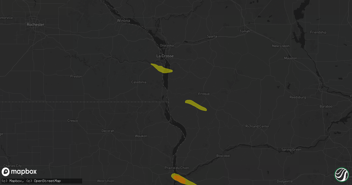 Hail map in Genoa, WI on June 24, 2026