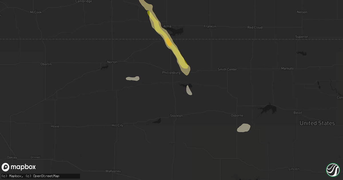 Hail map in Glade, KS on June 24, 2026