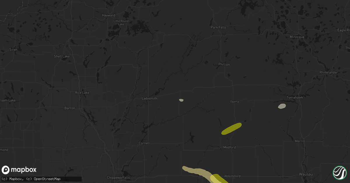 Hail map in Glen Flora, WI on June 24, 2026