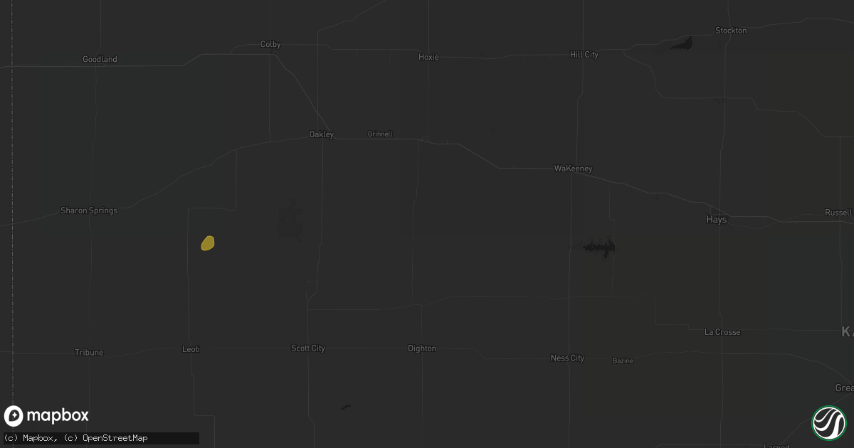 Hail map in Gove, KS on June 24, 2026