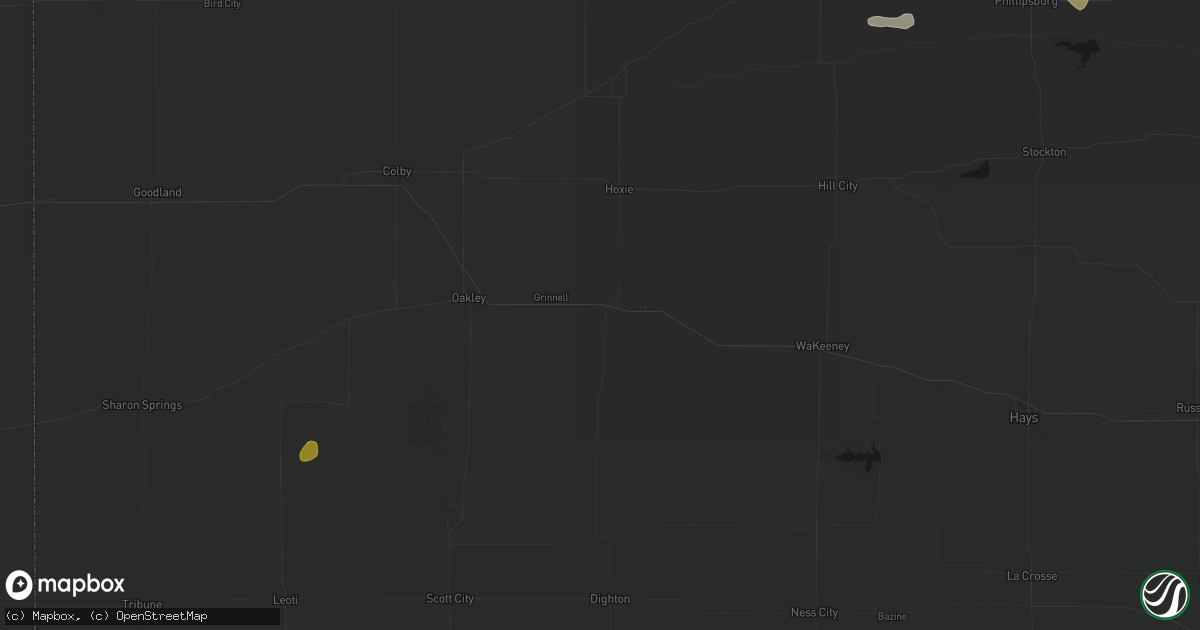 Hail map in Grainfield, KS on June 24, 2026
