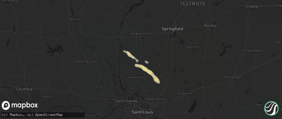 Hail map in Greenfield, IL on June 24, 2026
