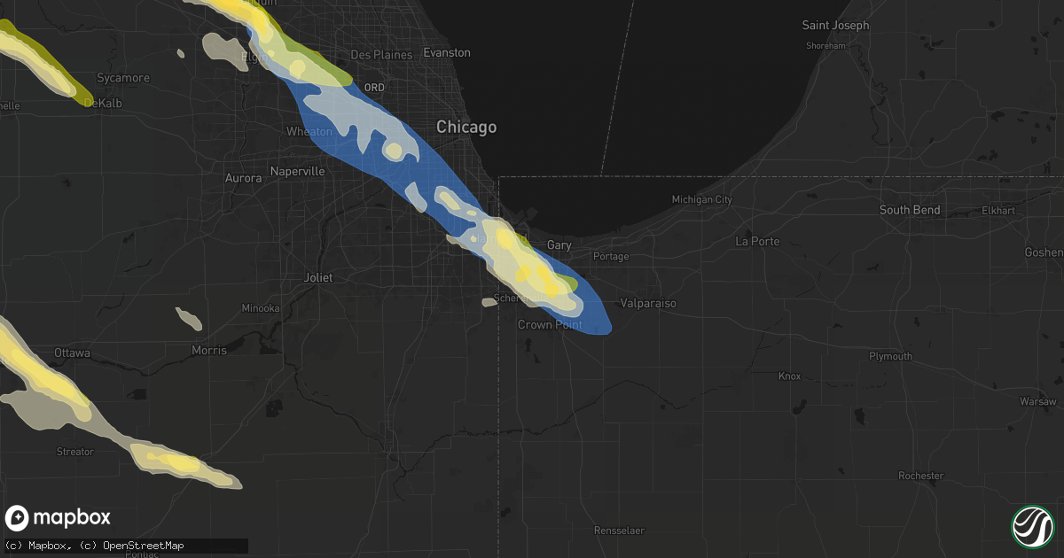 Hail map in Griffith, IN on June 24, 2026
