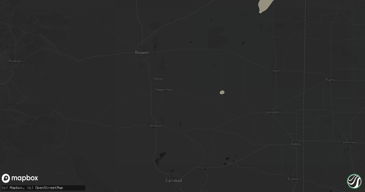 Hail map in Hagerman, NM on June 24, 2026