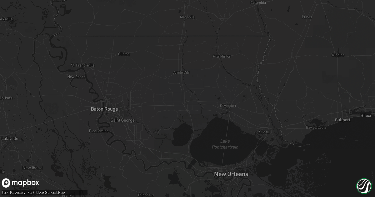 Hail map in Hammond, LA on June 24, 2026