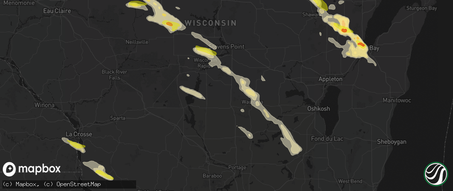 Hail map in Hancock, WI on June 24, 2026