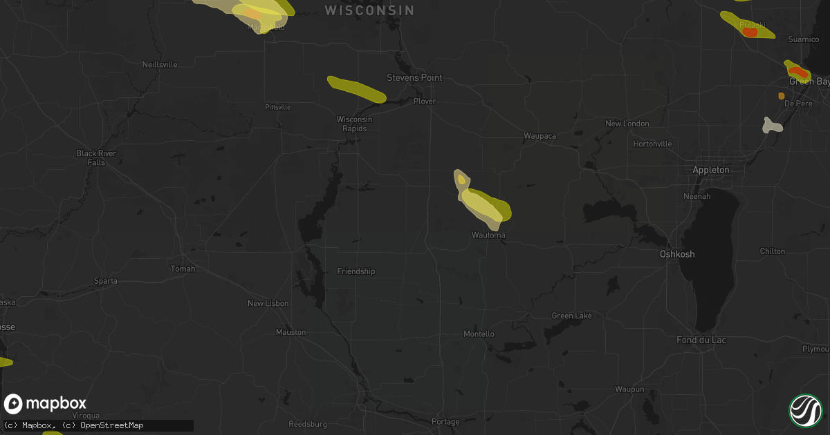 Hail map in Hancock, WI on June 24, 2026