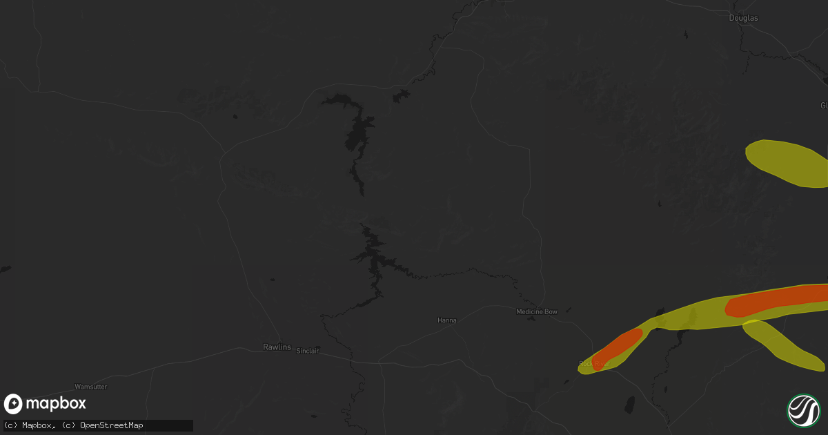 Hail map in Hanna, WY on June 24, 2026