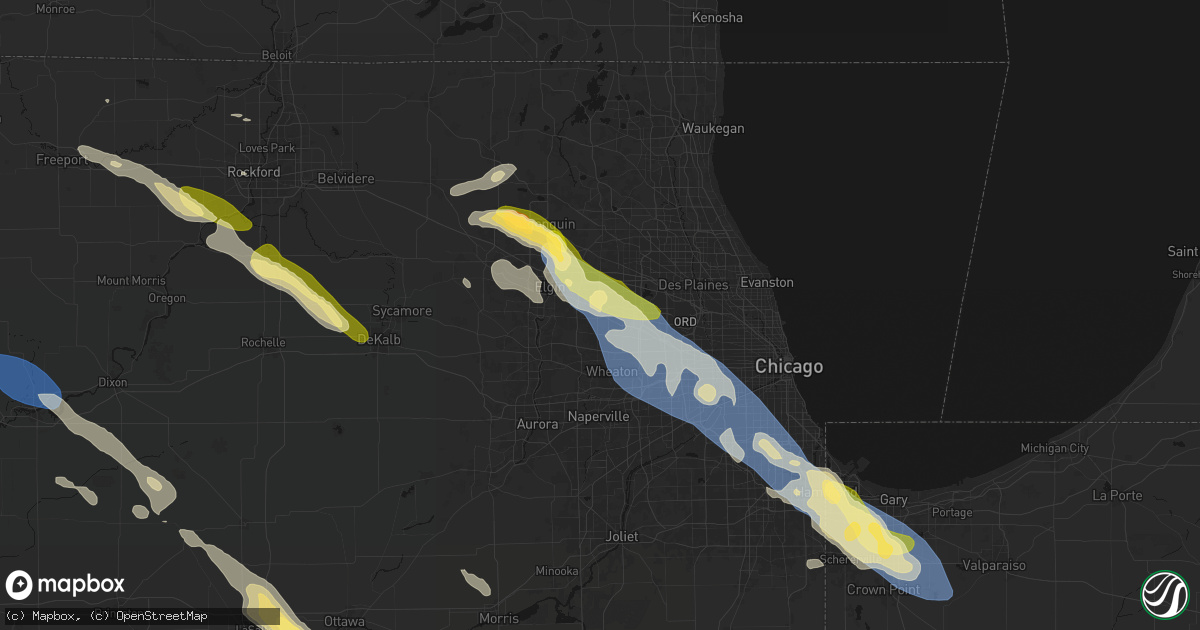 Hail map in Hanover Park, IL on June 24, 2026