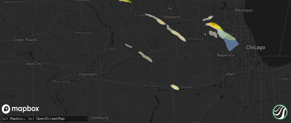 Hail map in Harmon, IL on June 24, 2026
