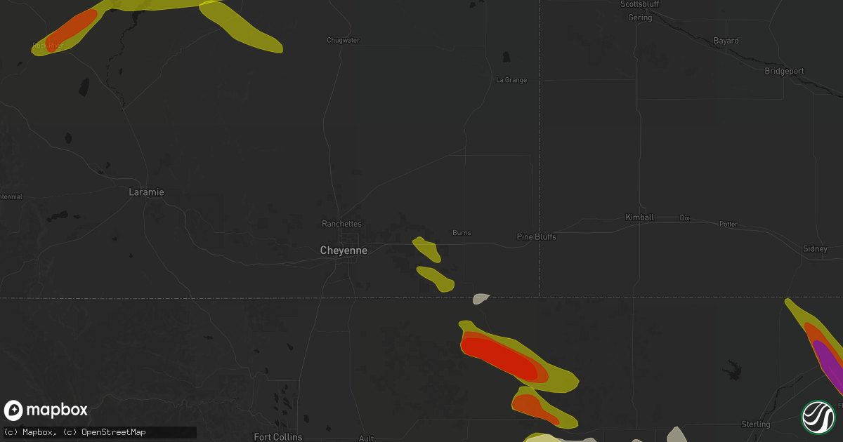 Hail map in Hillsdale, WY on June 24, 2026