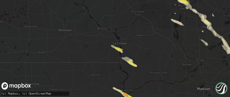 Hail map in Hokah, MN on June 24, 2026