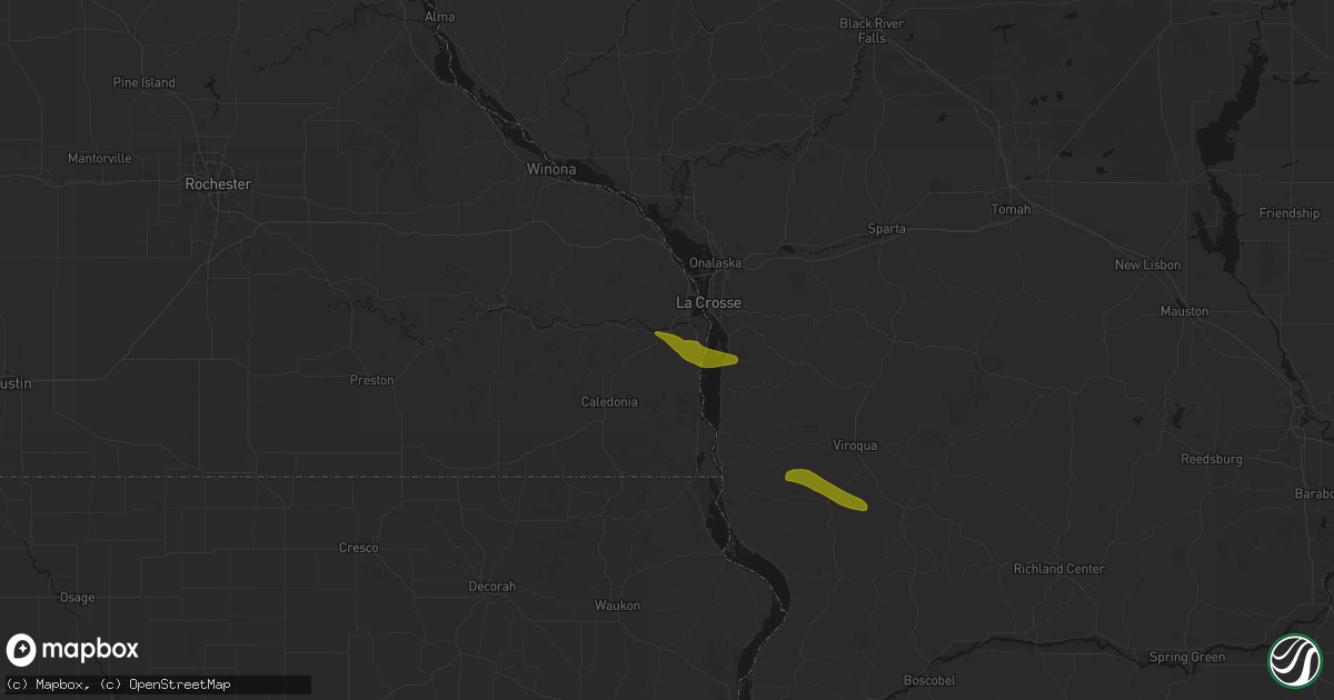 Hail map in Hokah, MN on June 24, 2026