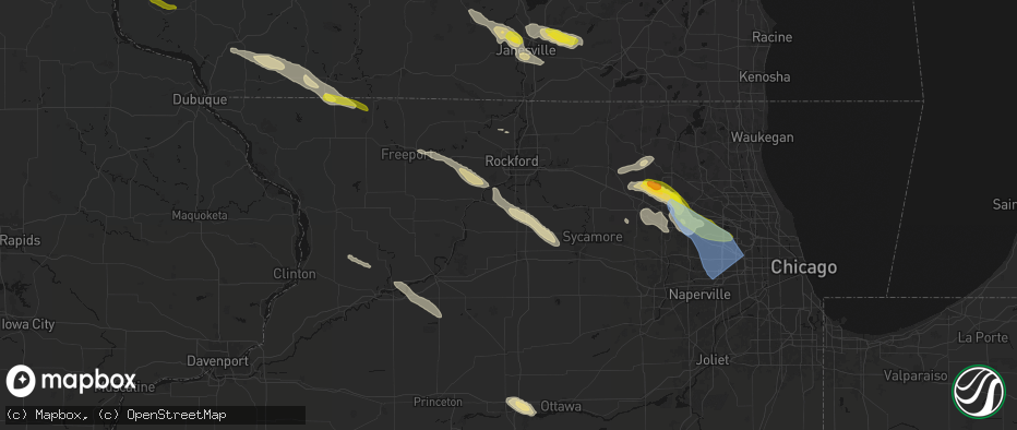 Hail map in Holcomb, IL on June 24, 2026