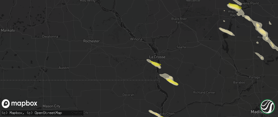 Hail map in Houston, MN on June 24, 2026