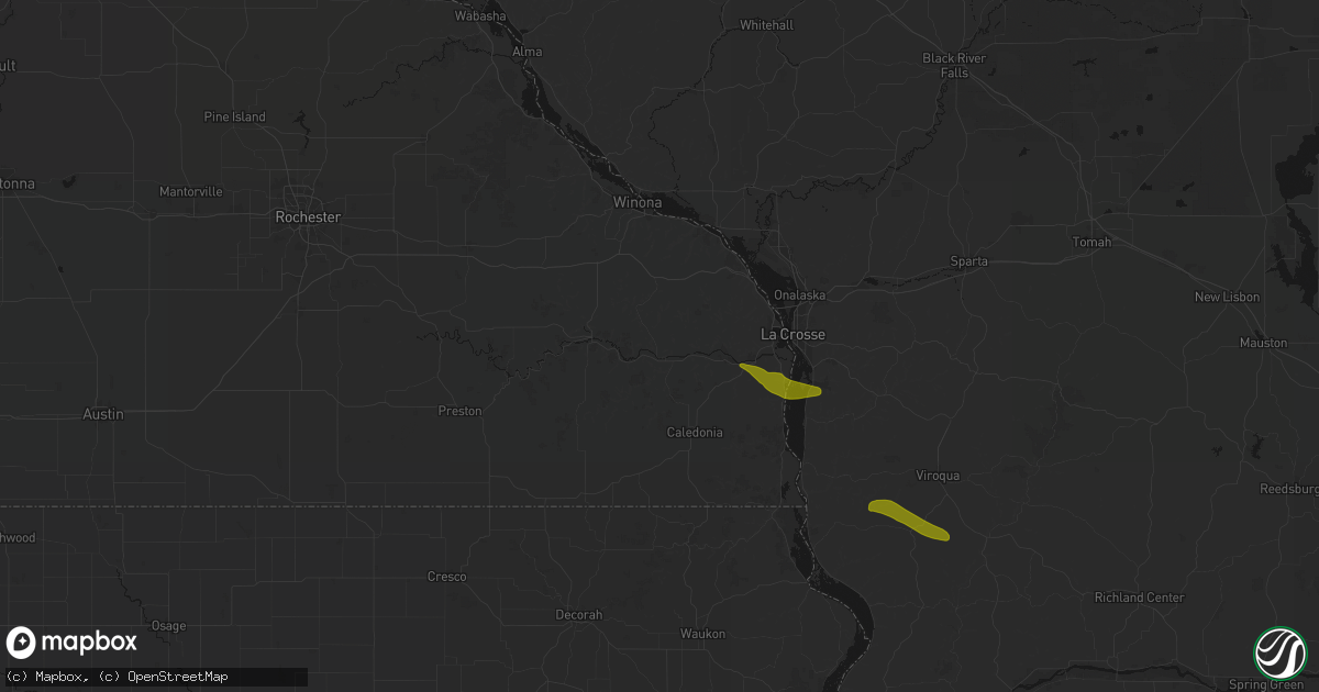 Hail map in Houston, MN on June 24, 2026