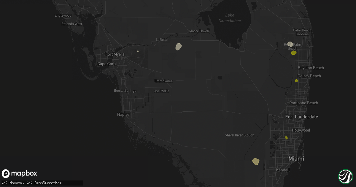Hail map in Immokalee, FL on June 24, 2026