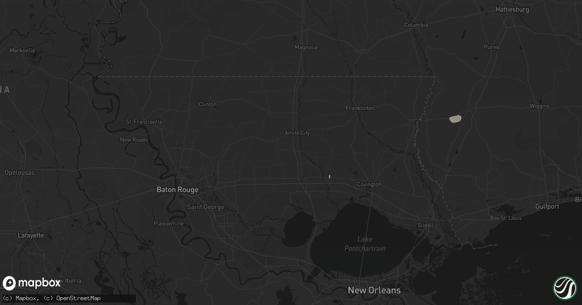 Hail map in Independence, LA on June 24, 2026