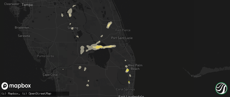 Hail map in Indiantown, FL on June 24, 2026
