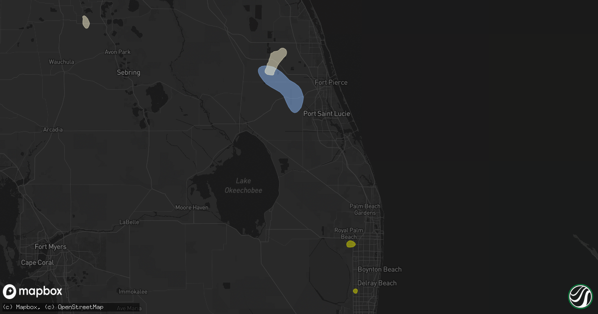 Hail map in Indiantown, FL on June 24, 2026