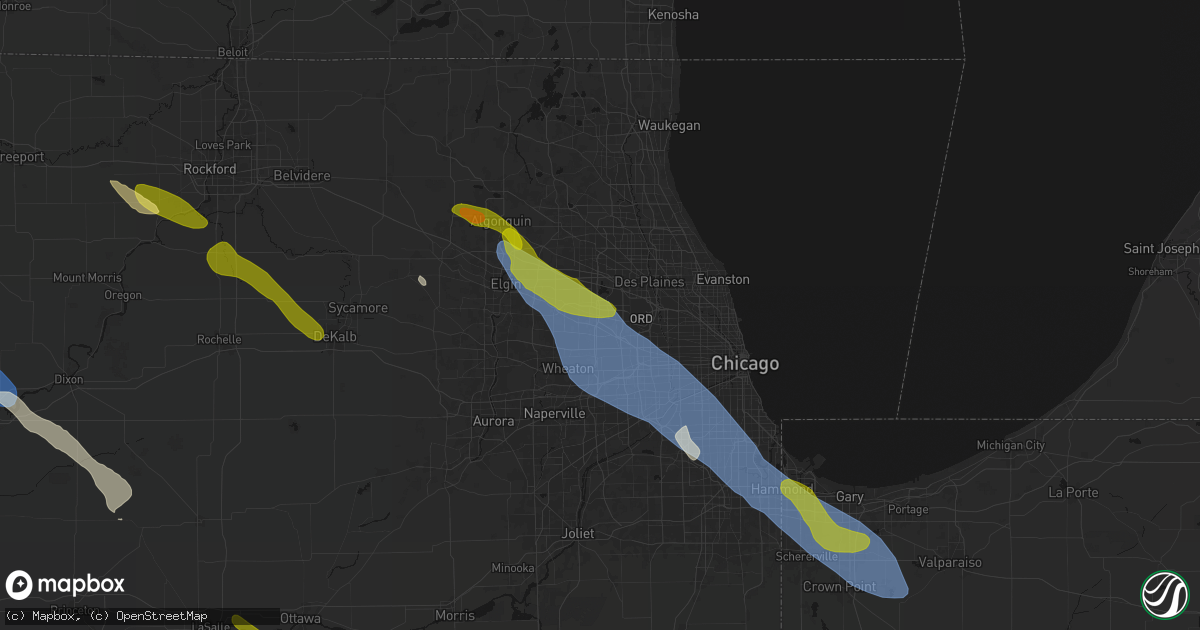 Hail map in Itasca, IL on June 24, 2026