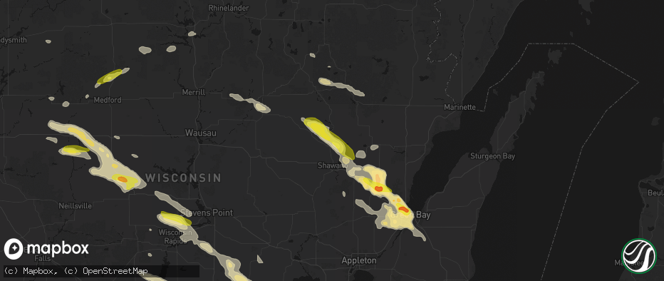 Hail map in Keshena, WI on June 24, 2026