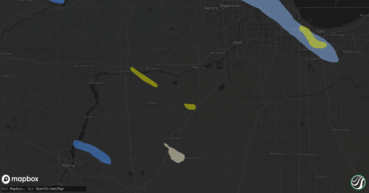 Hail map in Kinsman, IL on June 24, 2026
