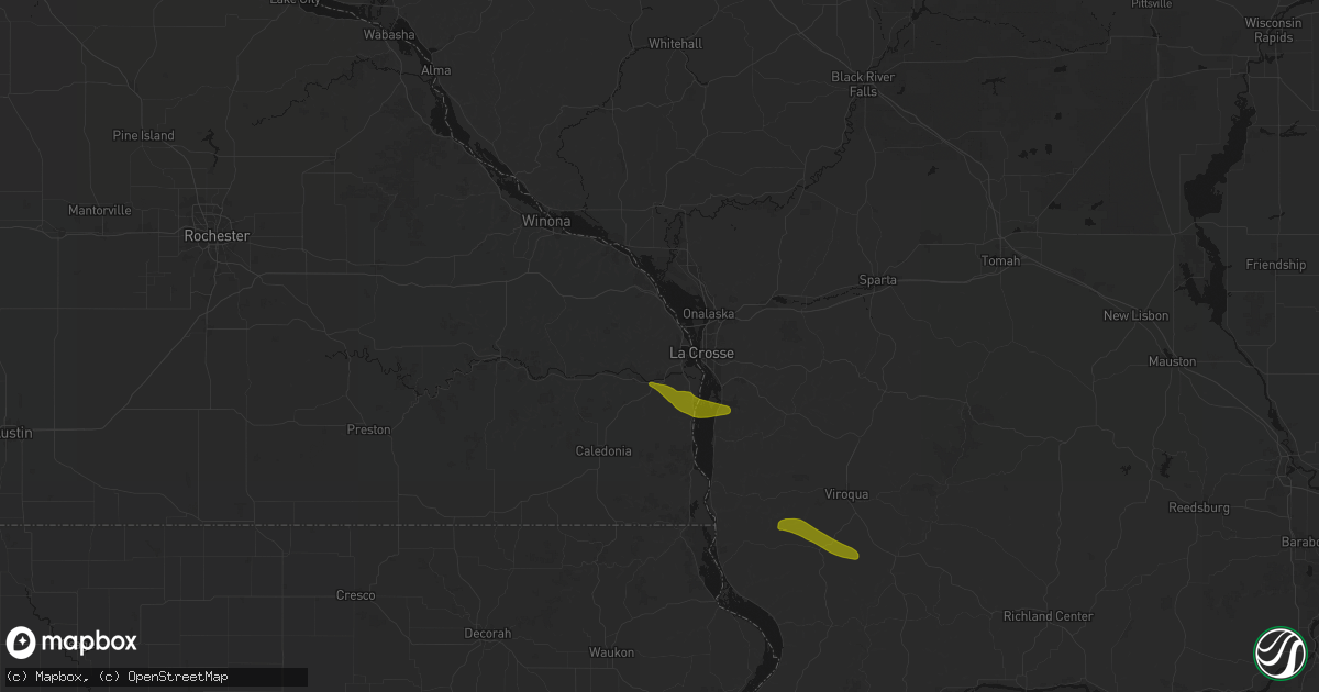 Hail map in La Crescent, MN on June 24, 2026