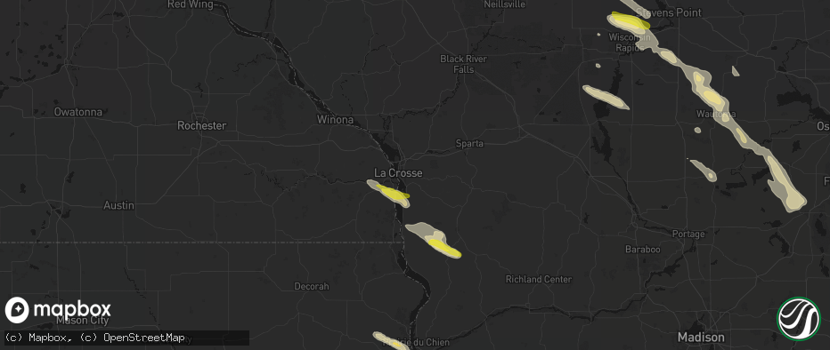 Hail map in La Crosse, WI on June 24, 2026