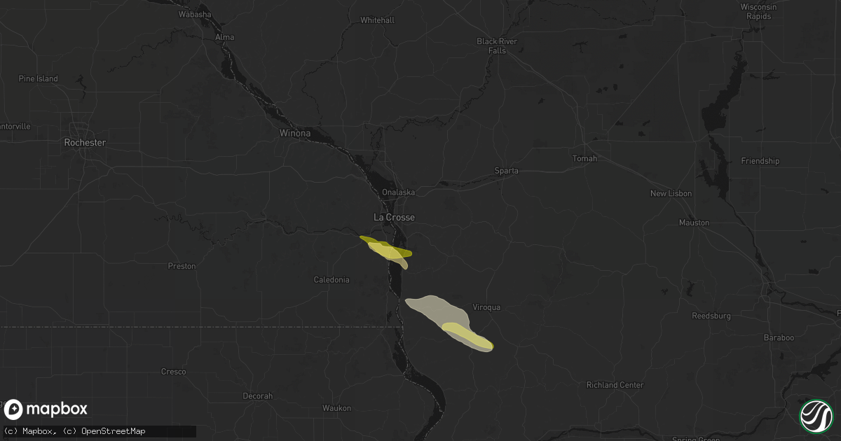 Hail map in La Crosse, WI on June 24, 2026