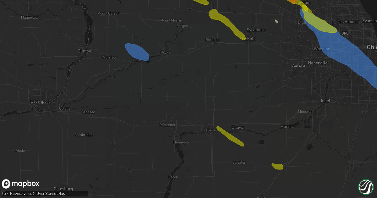 Hail map in La Moille, IL on June 24, 2026