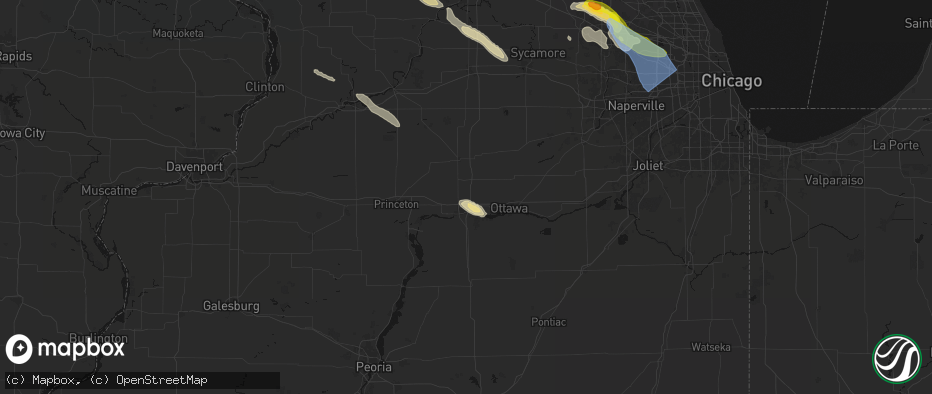 Hail map in La Salle, IL on June 24, 2026