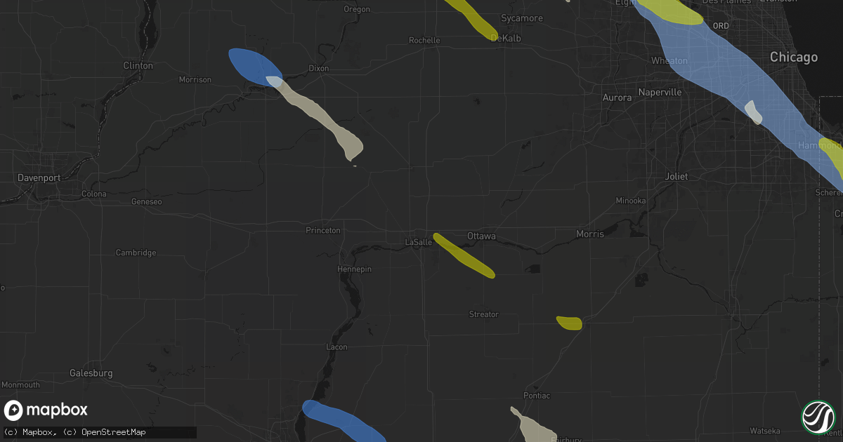 Hail map in La Salle, IL on June 24, 2026