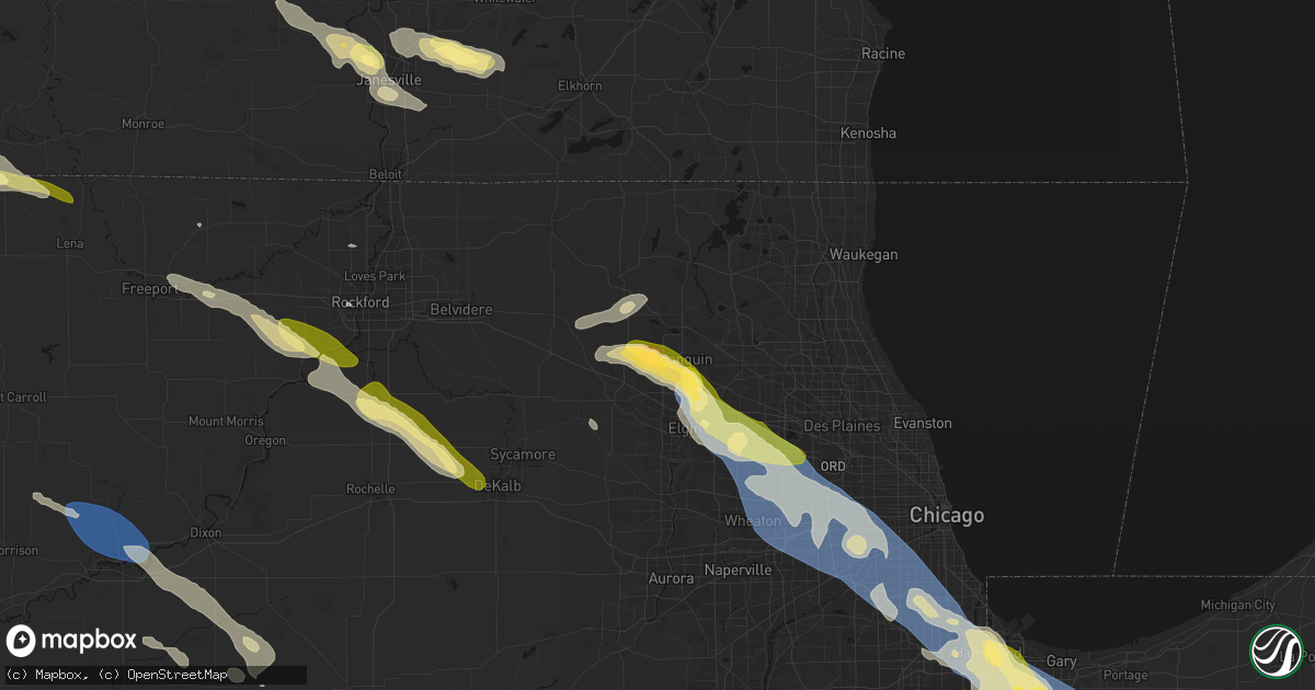 Hail map in Lake In The Hills, IL on June 24, 2026