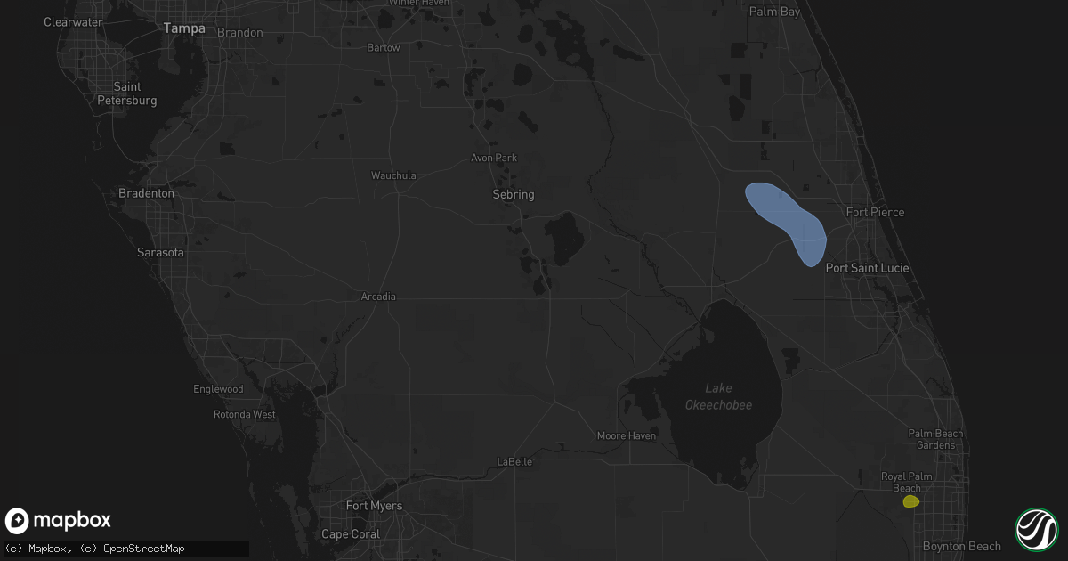 Hail map in Lake Placid, FL on June 24, 2026