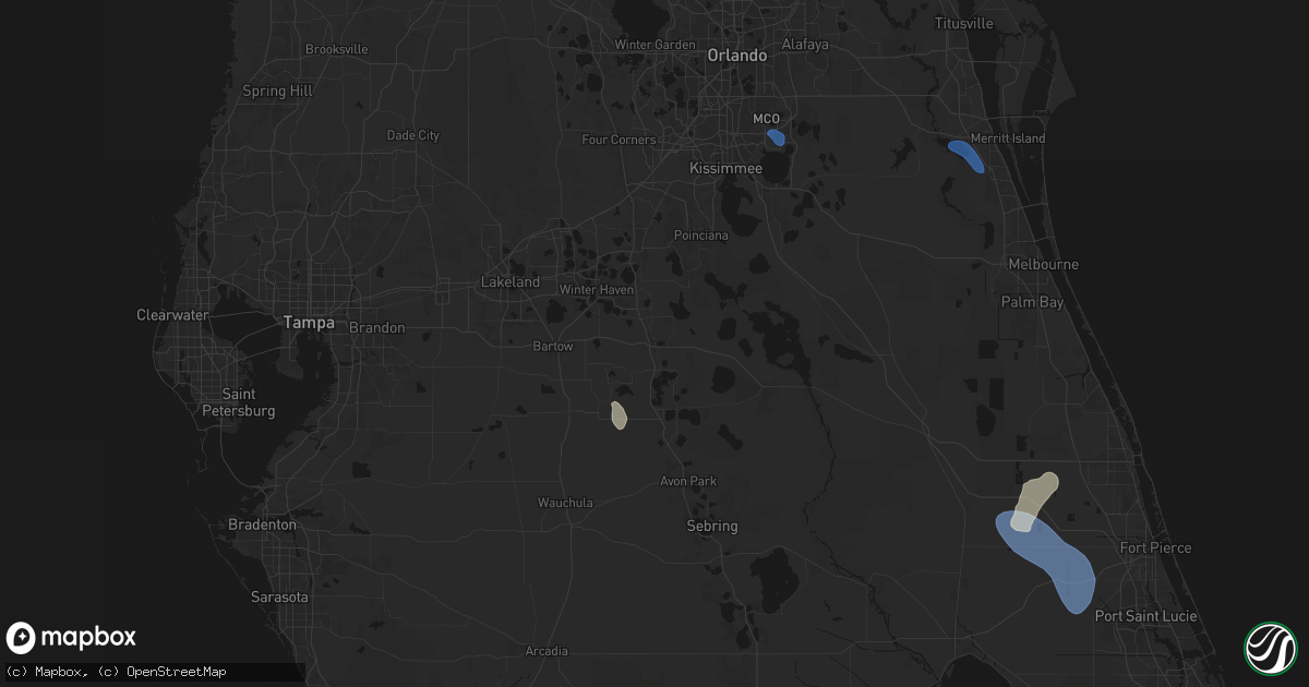 Hail map in Lake Wales, FL on June 24, 2026
