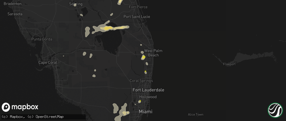Hail map in Lake Worth, FL on June 24, 2026