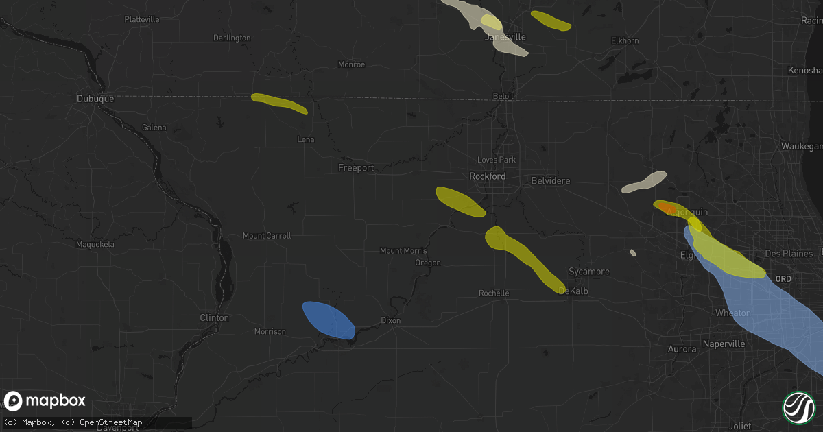 Hail map in Leaf River, IL on June 24, 2026