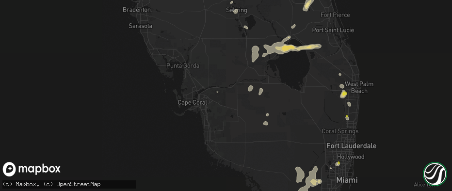 Hail map in Lehigh Acres, FL on June 24, 2026