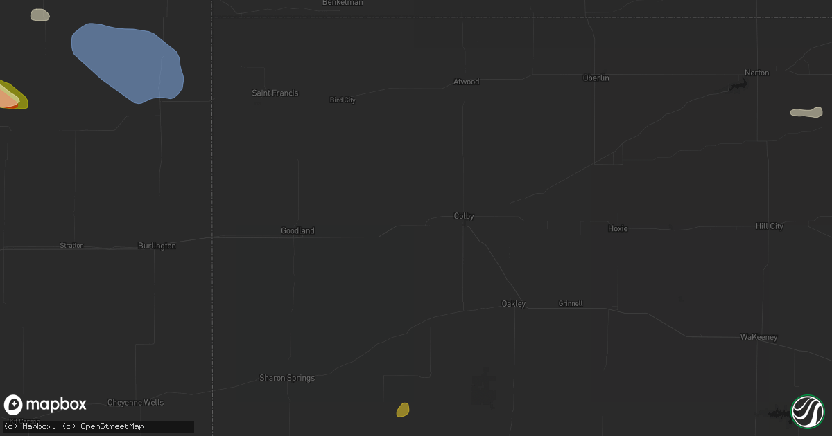 Hail map in Levant, KS on June 24, 2026