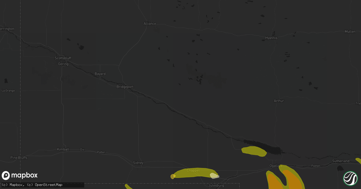 Hail map in Lisco, NE on June 24, 2026