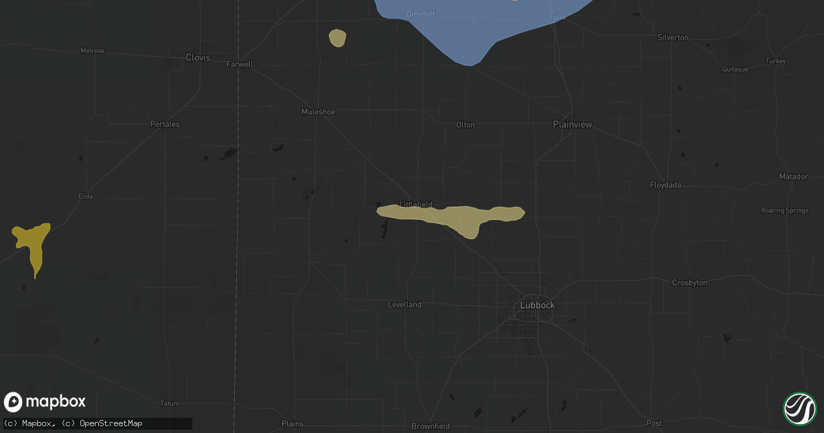 Hail map in Littlefield, TX on June 24, 2026