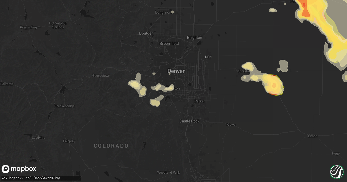 Hail map in Littleton, CO on June 24, 2026