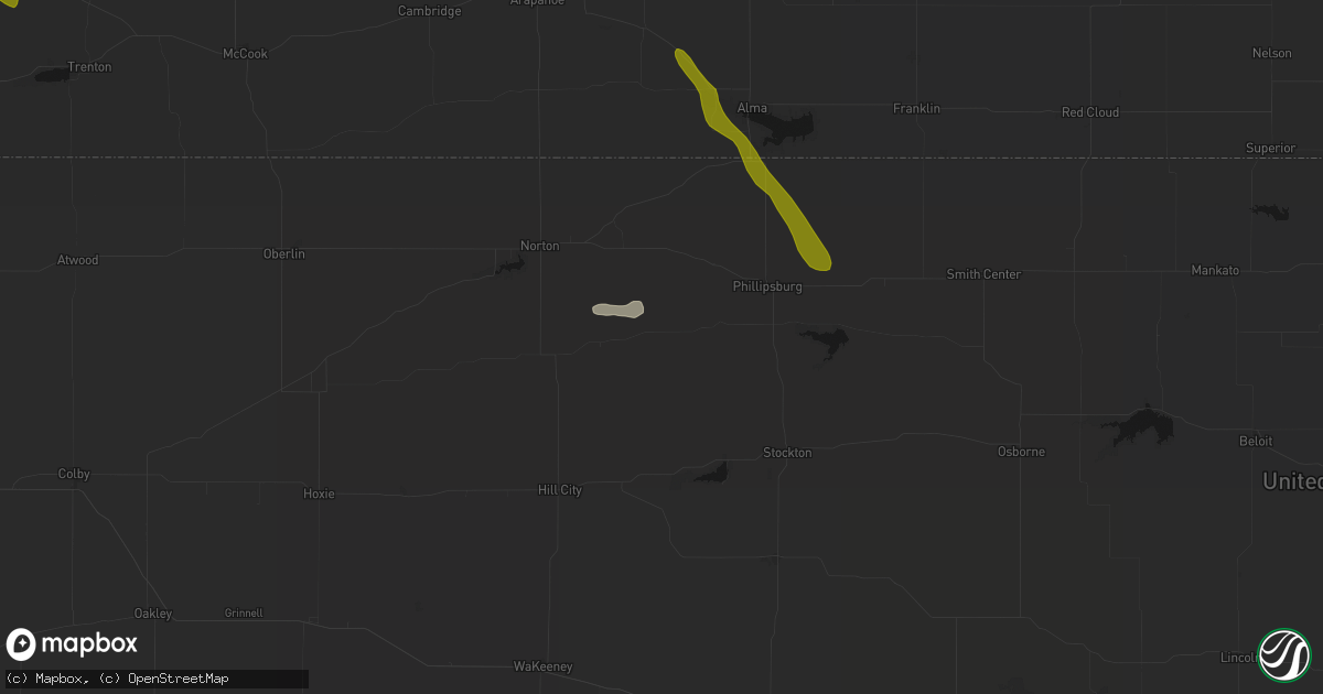 Hail map in Logan, KS on June 24, 2026