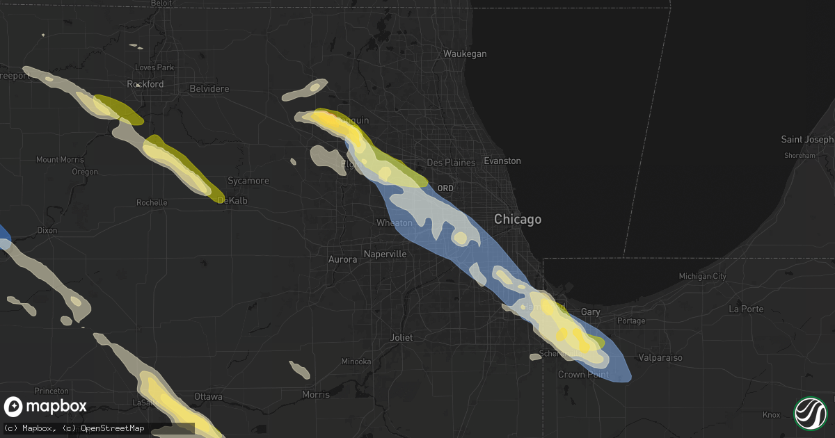 Hail map in Lombard, IL on June 24, 2026