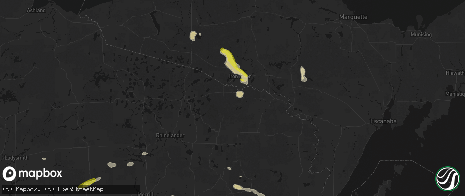 Hail map in Long Lake, WI on June 24, 2026