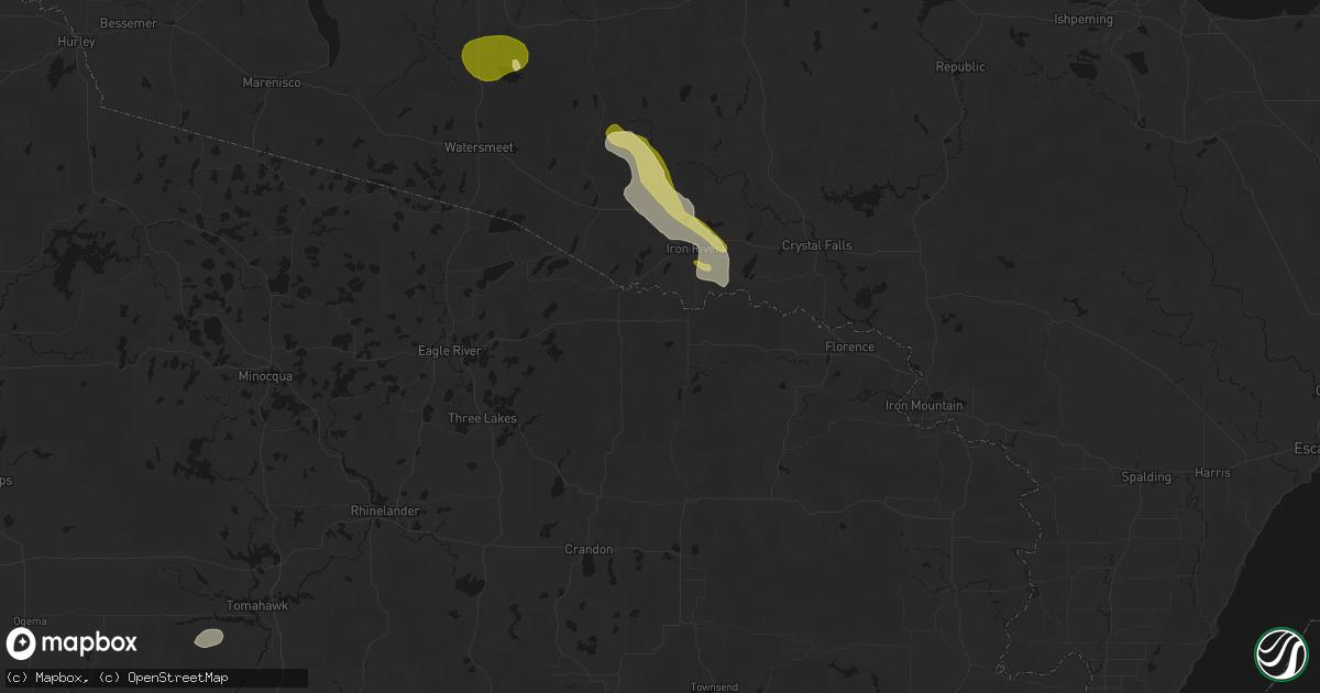 Hail map in Long Lake, WI on June 24, 2026