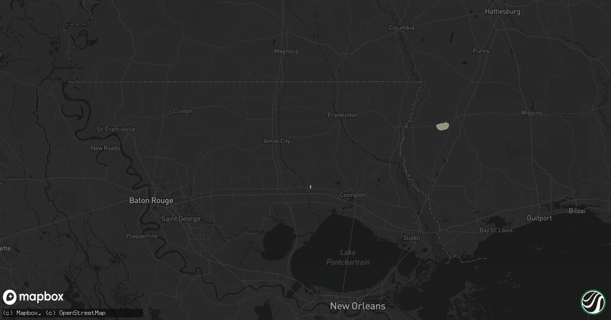 Hail map in Loranger, LA on June 24, 2026